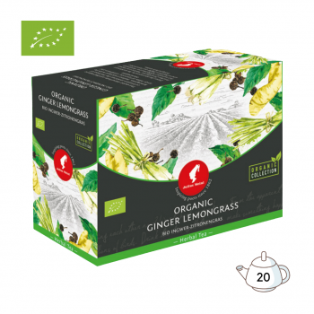Julius Meinl Tee Bio Ingwer-Zitronengras Big Bag (Kannen Teebeutel), Kräutertee, 20 Teebeutel im Kuvert